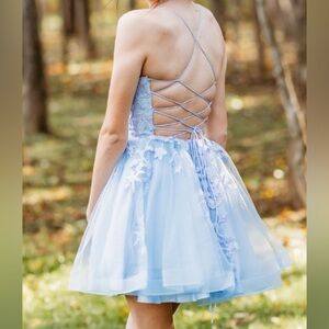 Light blue homecoming dress only worn for few hours and taken good care of!